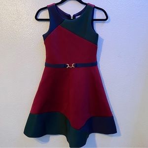 Zoe LTD Girls Belted Scuba Dress